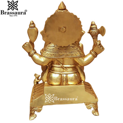 Brass Super fine Ganesha Weight 10.5 Kg & Height 13 Inch