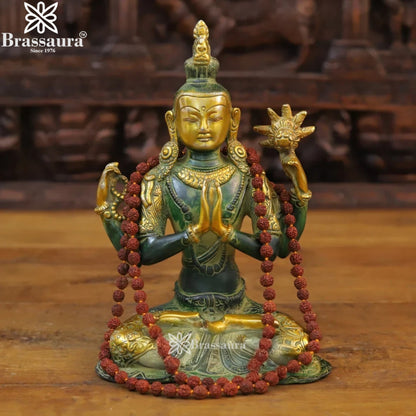 Brass Vintage Tara Statue Weight 3.08 Kg And Height 10.5 Inch