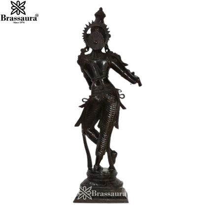 Brass Krishna Murti Weight 20 Kg And Height 35 Inch