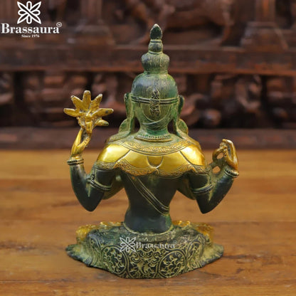 Brass Vintage Tara Statue Weight 3.08 Kg And Height 10.5 Inch