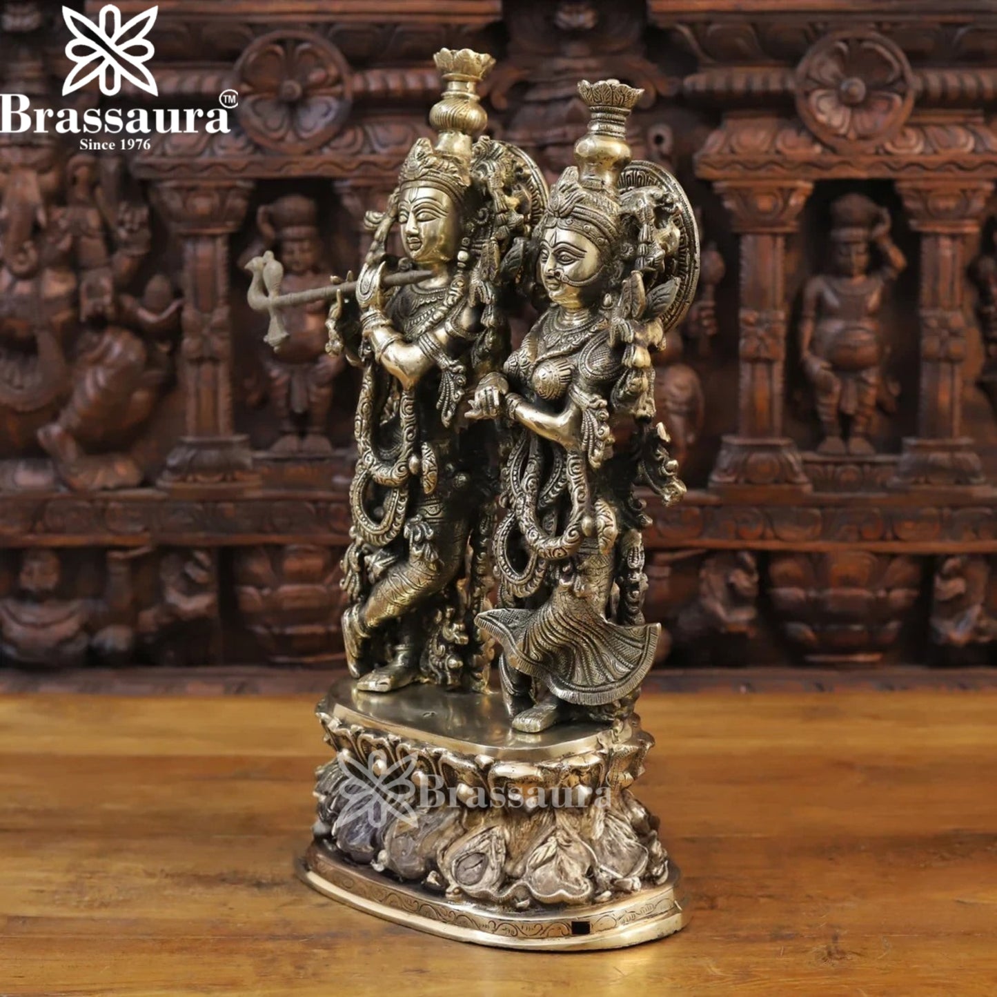 Brass Radha Krishna Murti Weight 18.4 Kg And Height 21 Inch