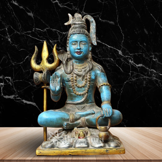 Brass Lord Shiva Statue Weight 4.5 Kg And Height 11 Inch