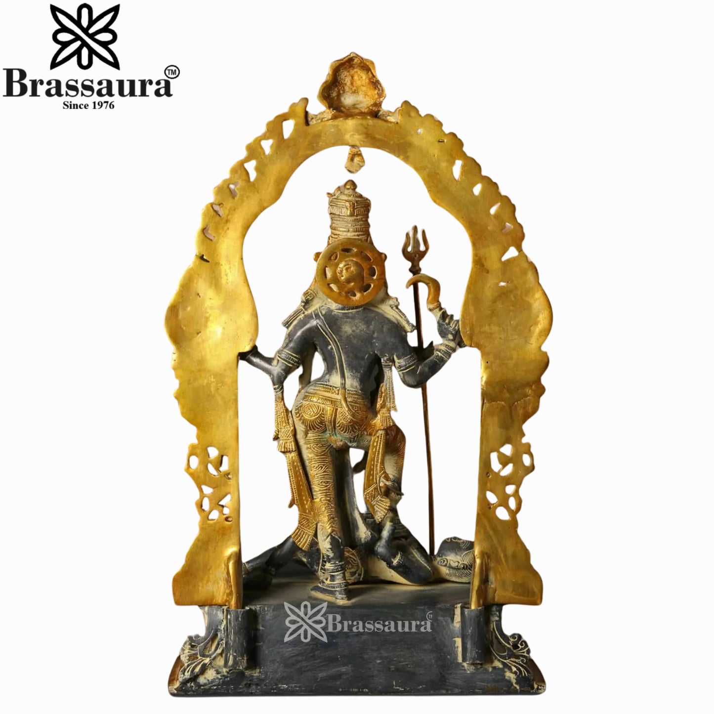 Brass Kali With Kirtimukha Frame Statue Weight 16 Kg And Height 22 Inch