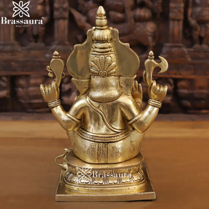 Brass Ganesha Weight 6.62 Kg & Height 12.5 Inch
