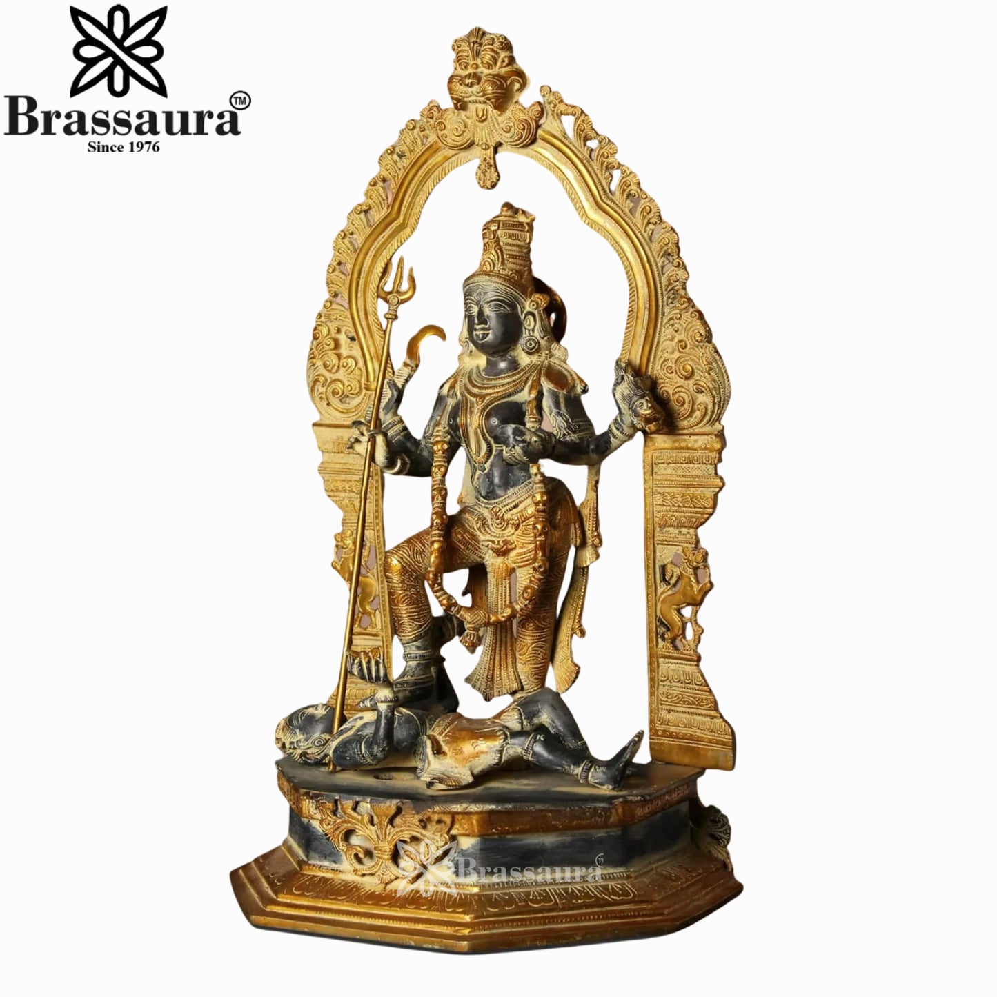 Brass Kali With Kirtimukha Frame Statue Weight 16 Kg And Height 22 Inch