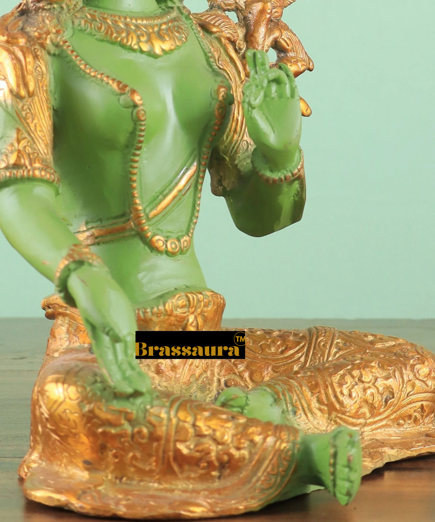 Brassaura™ Pure Brass Tara Statue – Height 10.5 Inches, Weight 2.6 Kgs