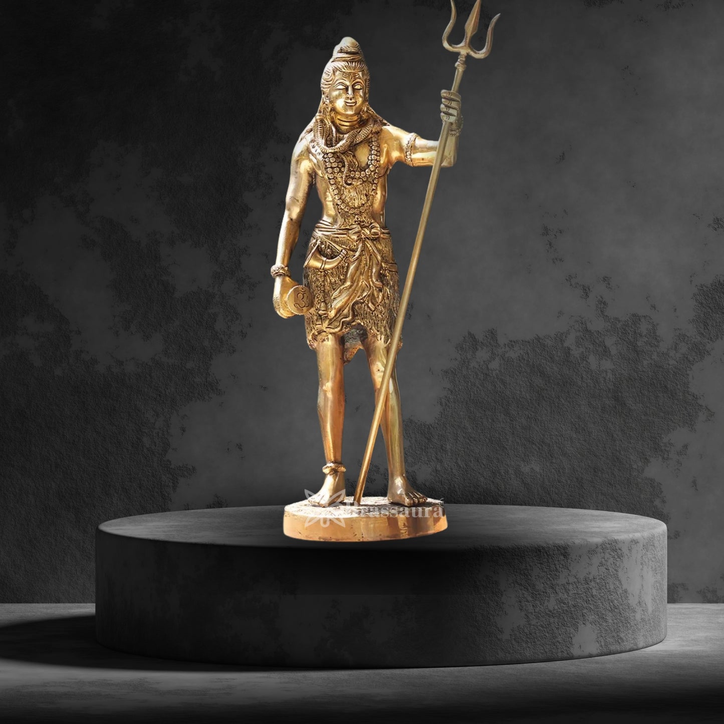 Brassaura™ Large Brass Shiva Idol – Height 17 Inches & Weight 6 Kgs | Spiritual Home & Temple Décor