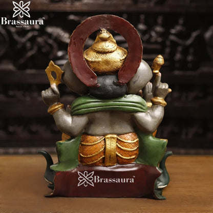 Brass Artistic Ganesha Weight 17.6 Kg & Height 16.5 Inch