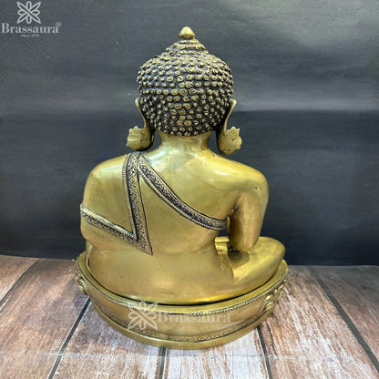 Brass Blessing Buddha Weight 16.2 kg & Height 19 Inch
