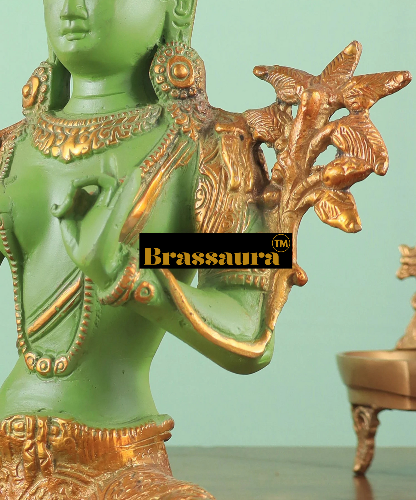 Brassaura™ Pure Brass Tara Statue – Height 10.5 Inches, Weight 2.6 Kgs