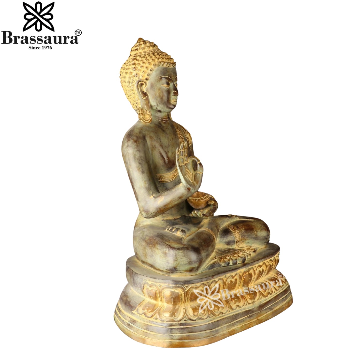 Brass Blessing Buddha Weight 26.1 kg & Height 24 Inch