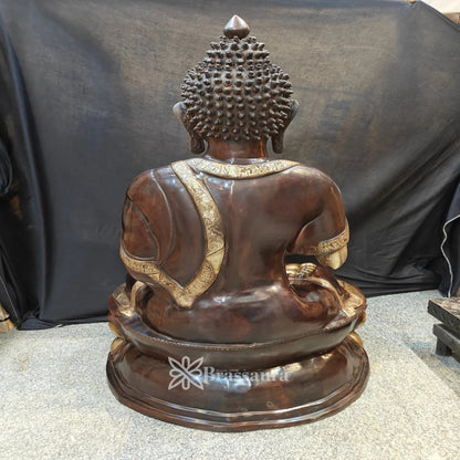 Brass Blessing Buddha Weight 92.5 kg & Height 47 Inch