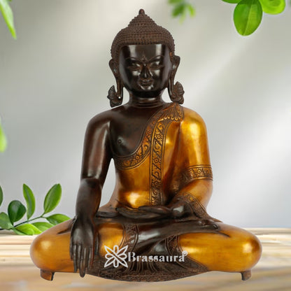 Brass Bhumisprasa Buddha Weight 11.5 kg & Height 18 Inch