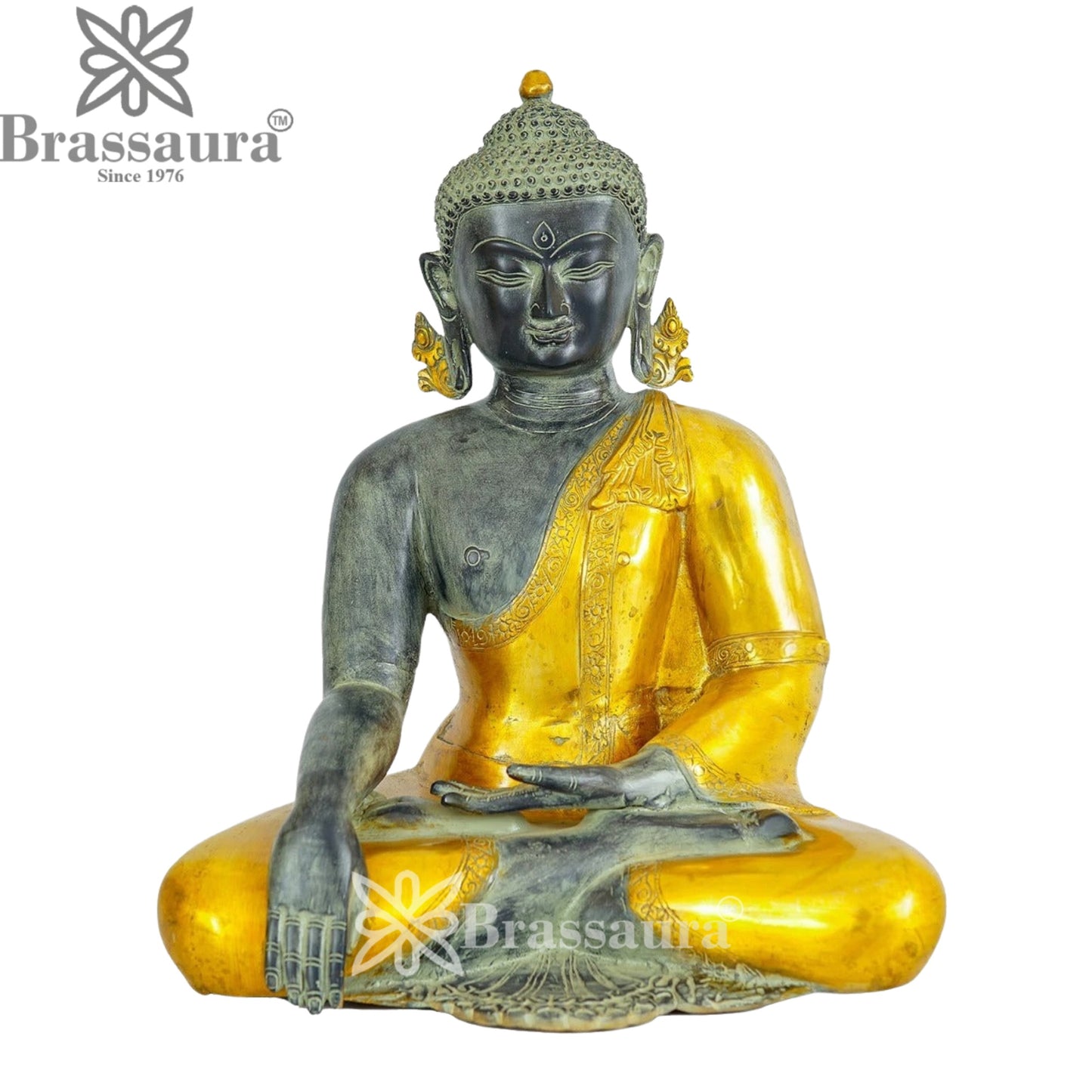 Brass Bhumisprasa Buddha Weight 19 kg & Height 20 Inch