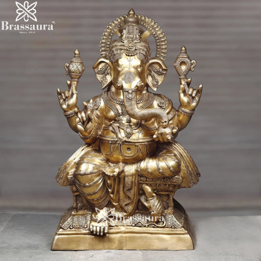 Brass Big Ganesha Weight 200 Kg & Height 62 Inch