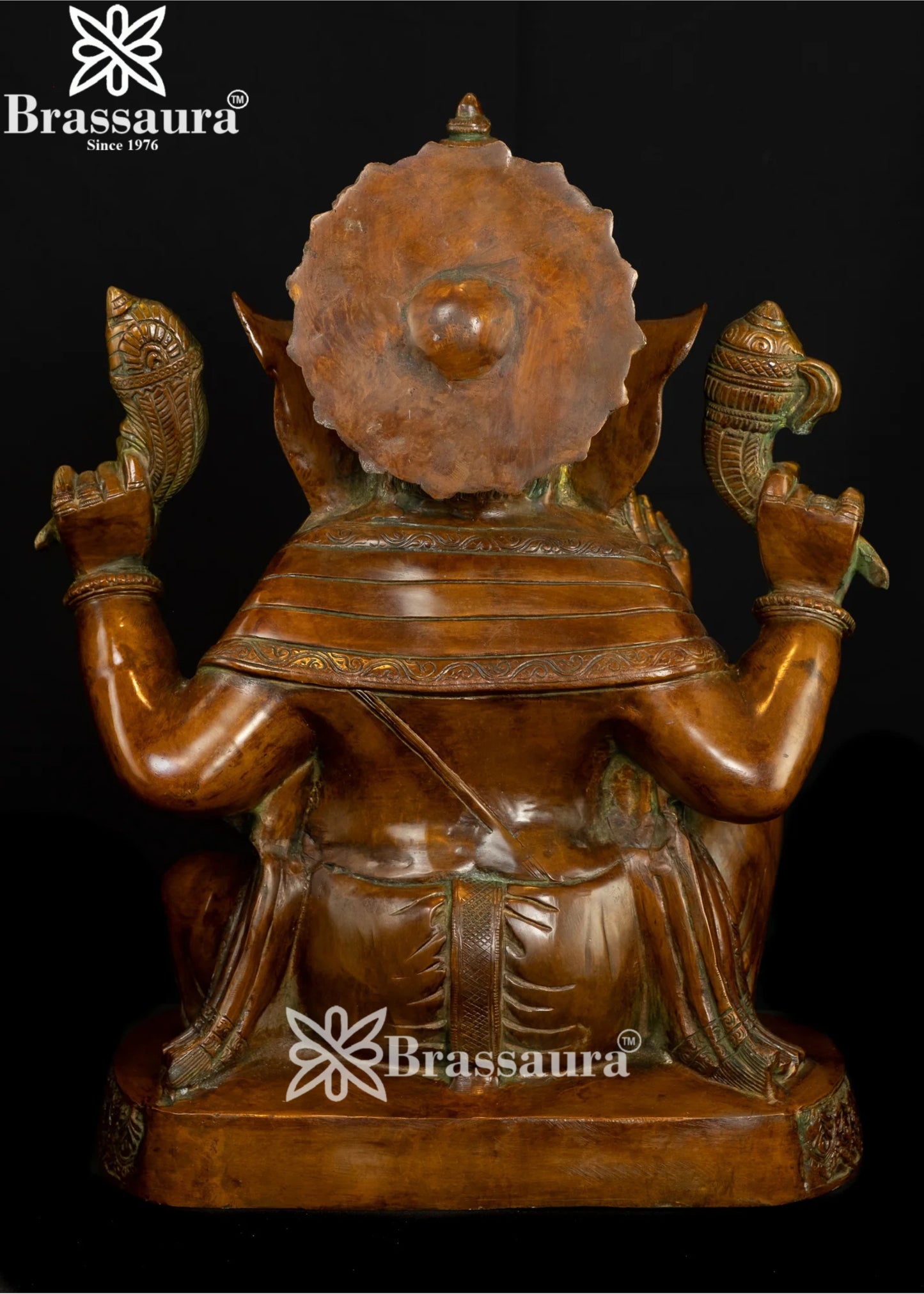 Brass Ring Ganesha Statue Weight 24.5 Kg And Height 20.5 Inch