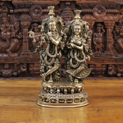 Brass Radha Krishna Murti Weight 18.4 Kg And Height 21 Inch