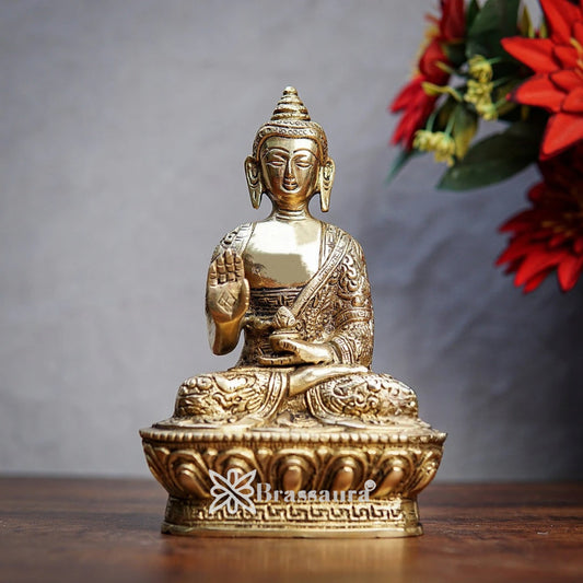 Brass Blessing Buddha Weight 1 kg & Height 7 Inch
