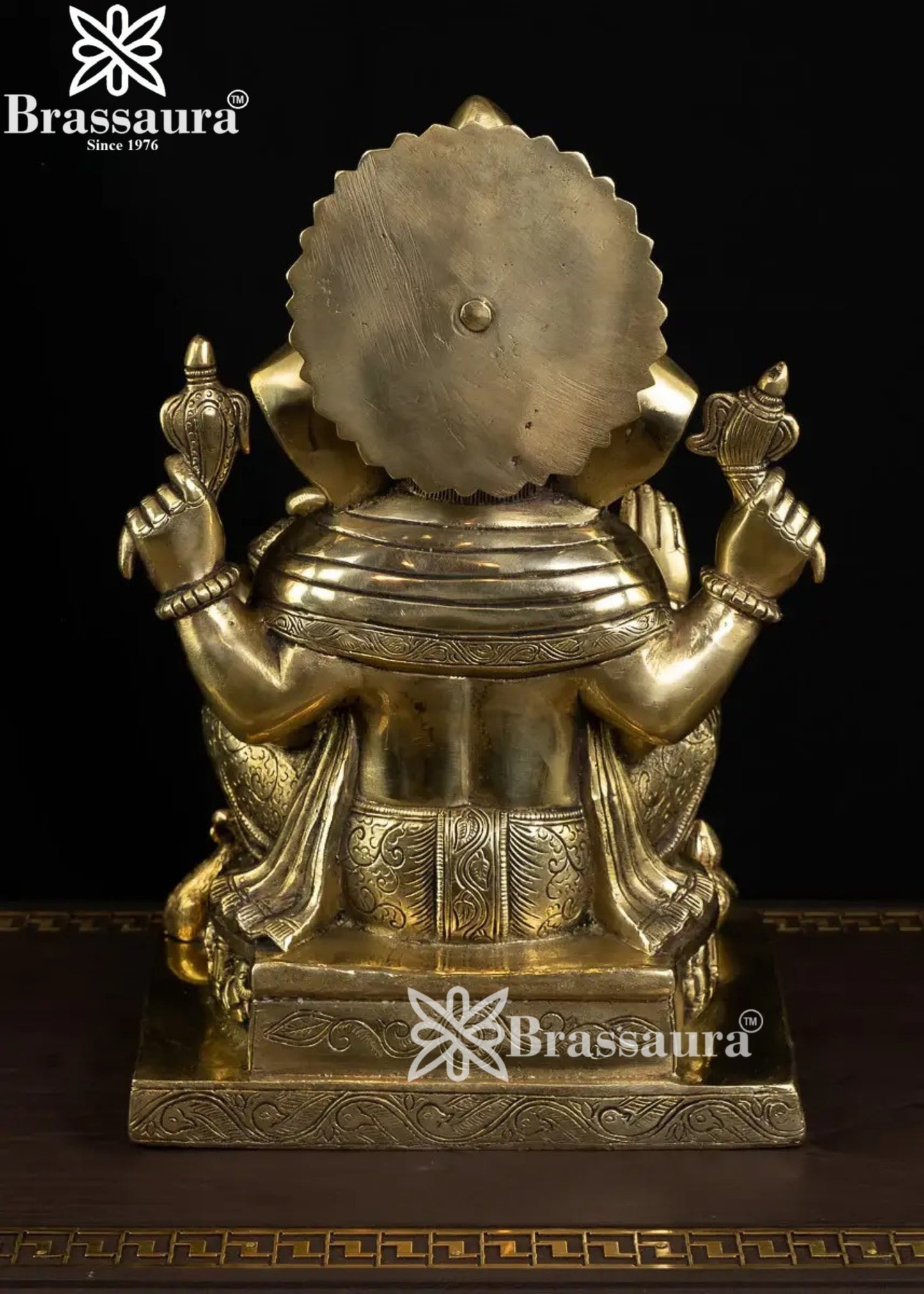 Brass Ganesha Statue Weight 9.7 Kg And Height 14 Inch