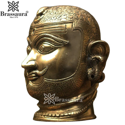 Brass Shiva Mukhlingam Statue Weight 2.3 Kg And Height 6 Inch