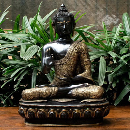 Brass Blessing Multicolored Buddha Weight 23 kg & Height 22.5 Inch