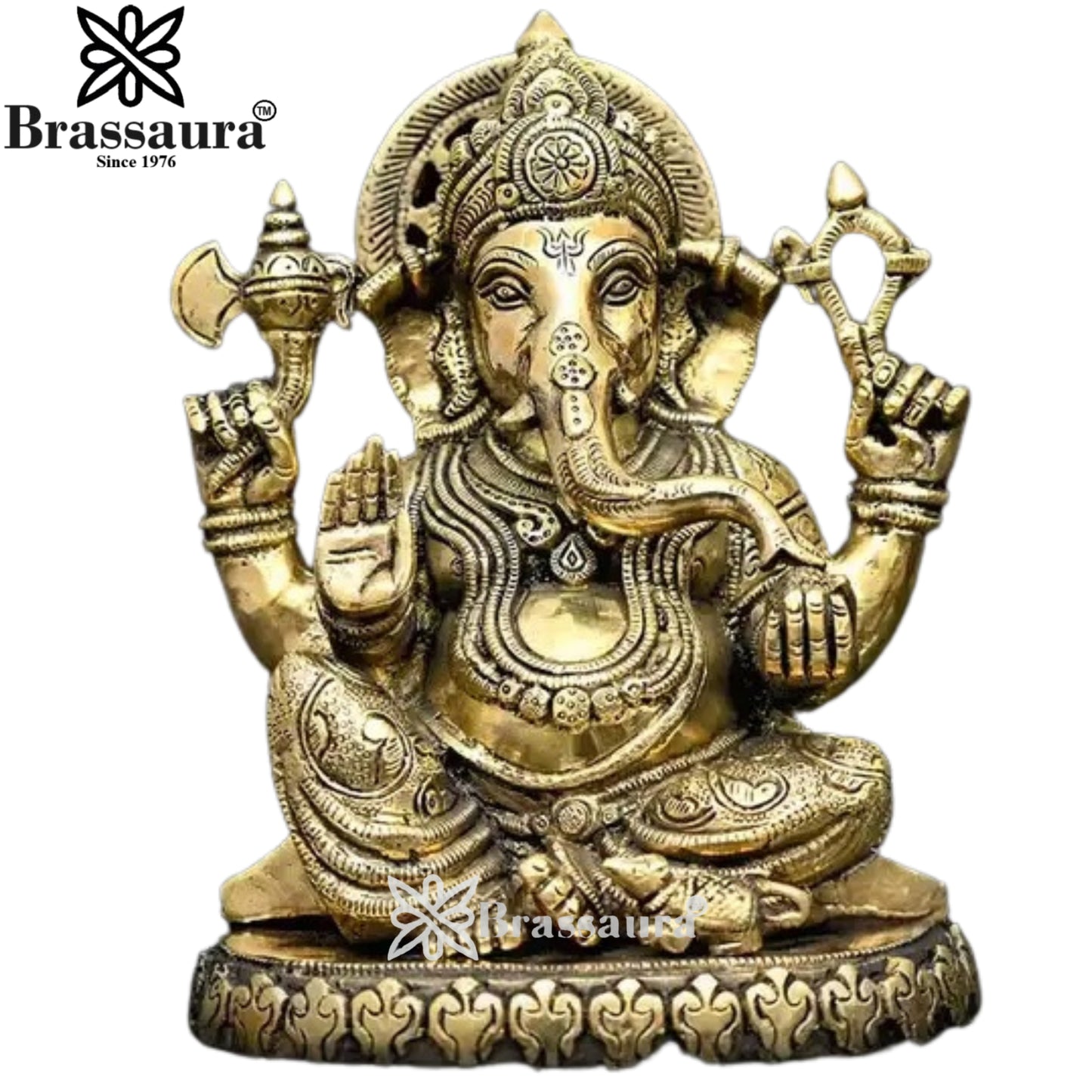 Brass Ganesha Statue Weight 5.63 Kg And Height 9.5 Inch