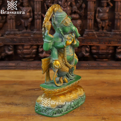 Brass Ring Ganesha Weight 13.6 Kg & Height 17 Inch