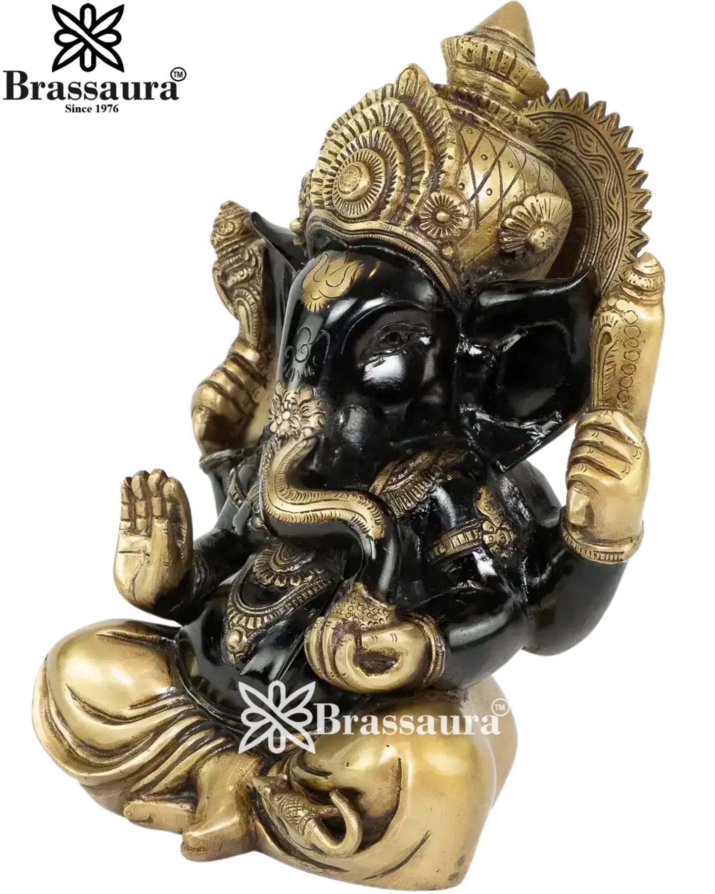 Brass Ganesha Statue Weight 8.8 Kg And Height 12 Inch