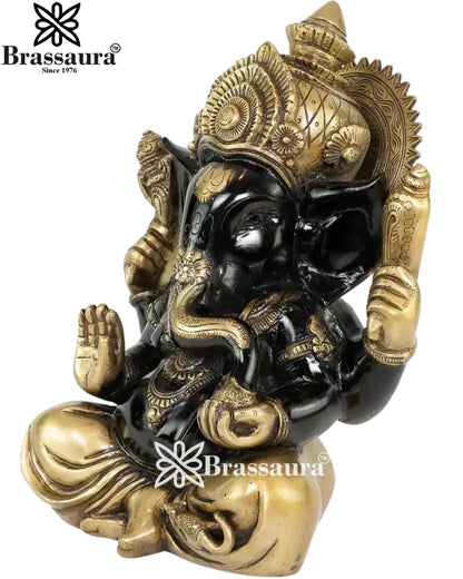 Brass Ganesha Statue Weight 8.8 Kg And Height 12 Inch