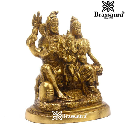 Brass Classic Shiv Family  Weight 1.4 Kg & Height 6 Inch