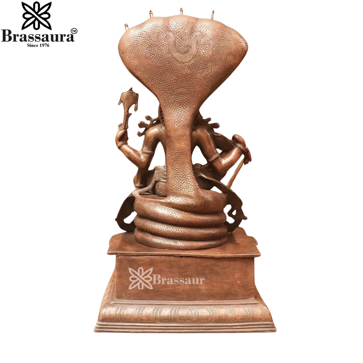 Brass Vishnu On Sheshnaag Statue Weight 35 Kg And Height 28 Inch