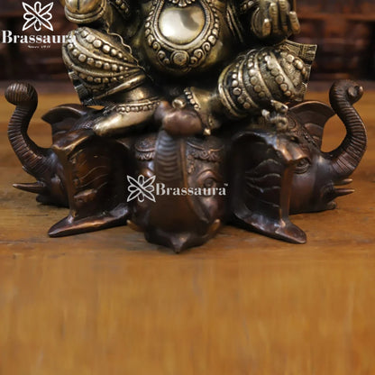 Brass Elephant Ganesha Weight 17 Kg & Height 16.5 Inch