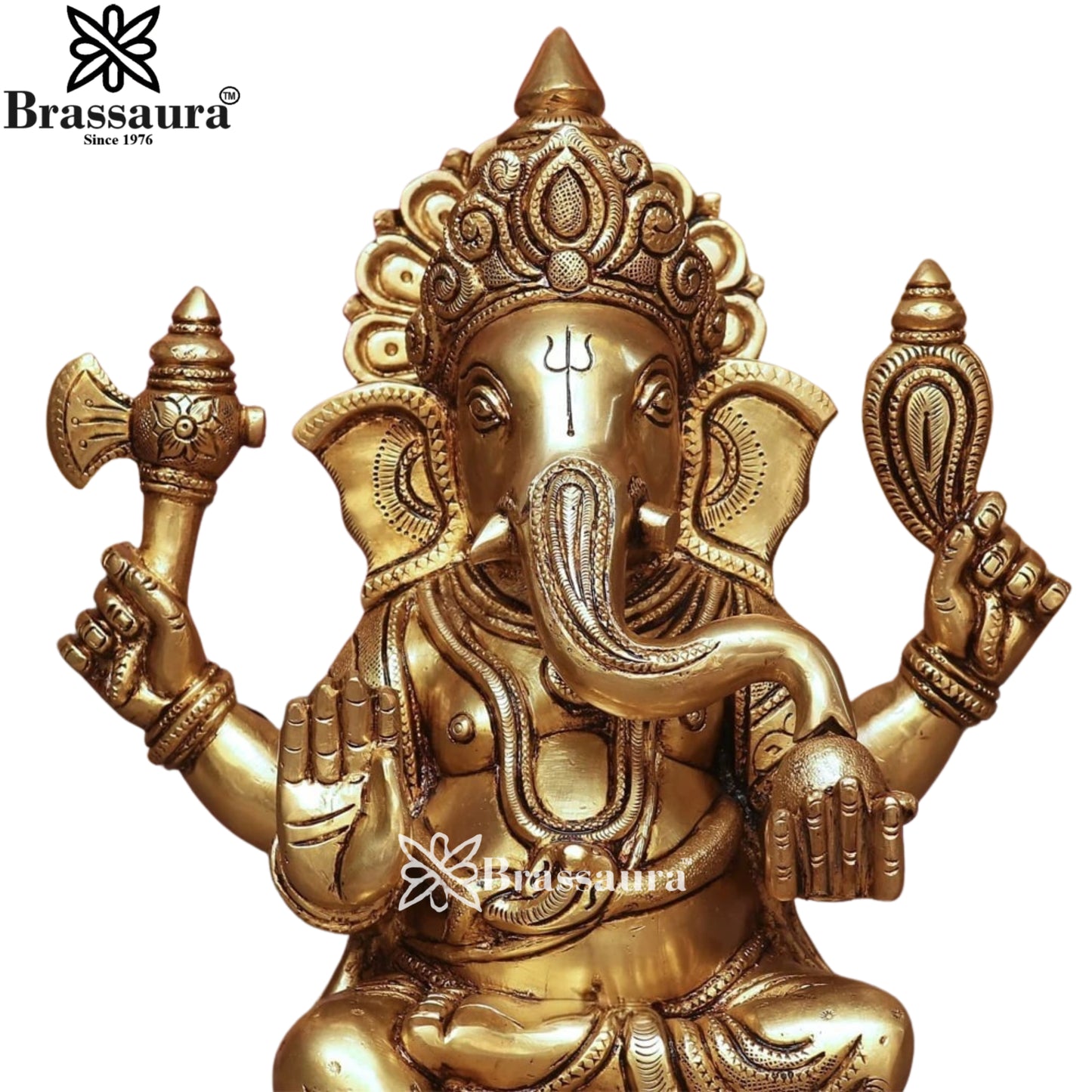 Brass Super fine Ganesha Weight 10.5 Kg & Height 13 Inch