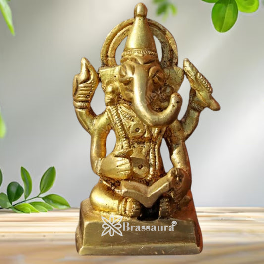 Brass Ganesha Statue Weight .17 Kg And Height 2.7 Inch