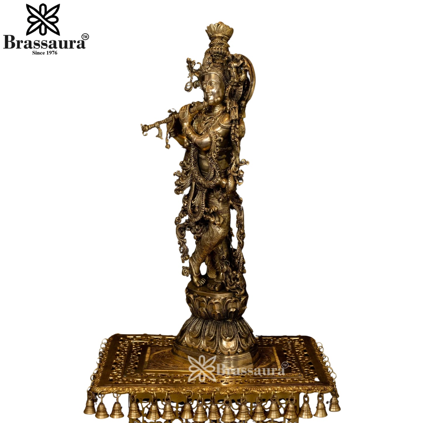 Brass Royal Antique Krishna Murti Weight 15 Kg And Height 29 Inch
