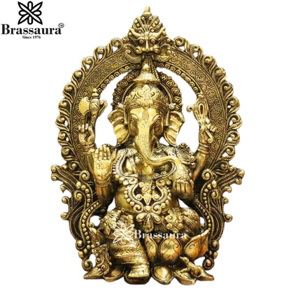 Brass Jewellery Ganesha Statue Weight 10.72 Kg And Height 15.5 Inch