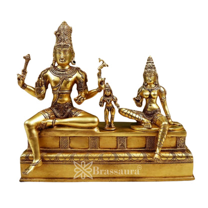 Brass Shiva With Parvati Statue Weight 10 Kg And Height 13 Inch