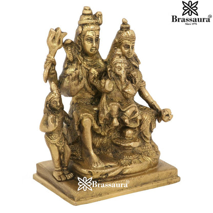 Brass Artistic Shiv Family  Weight 1.5 Kg & Height 6 Inch