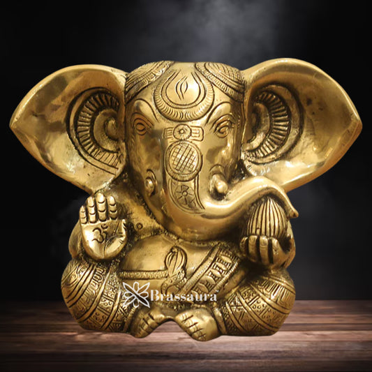 Brass Ganesha Statue Weight 1.5 Kg And Height 5 Inch