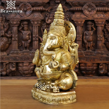 Brass Ganesha Weight 22.4 Kg & Height 20 Inch
