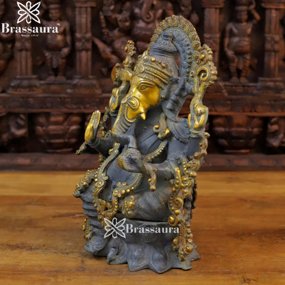 Brass Jewellery Ganesha Weight 12.9 Kg & Height 16 Inch