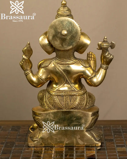 Brass Ganesha Statue Weight 5.4 Kg And Height 12 Inch