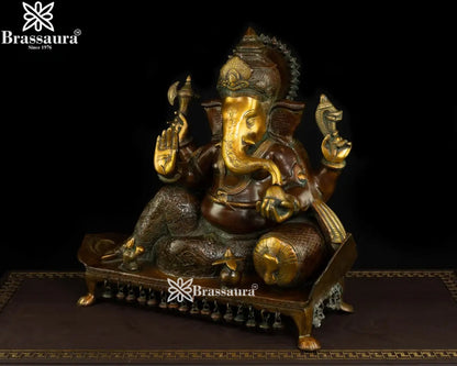 Brass Ganesha Statue Weight 15 Kg And Height 16 Inch