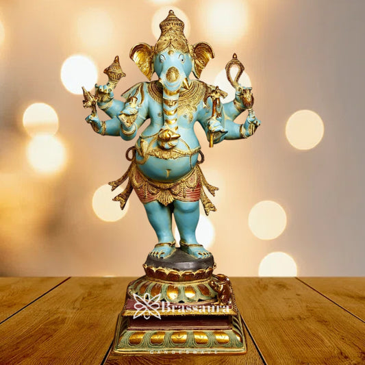 Brass Vintage Standing Ganesha Weight 46.7 Kg & Height 36 Inch
