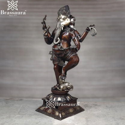 Brass Dancing Ganesha Weight 155 Kg & Height 66 Inch