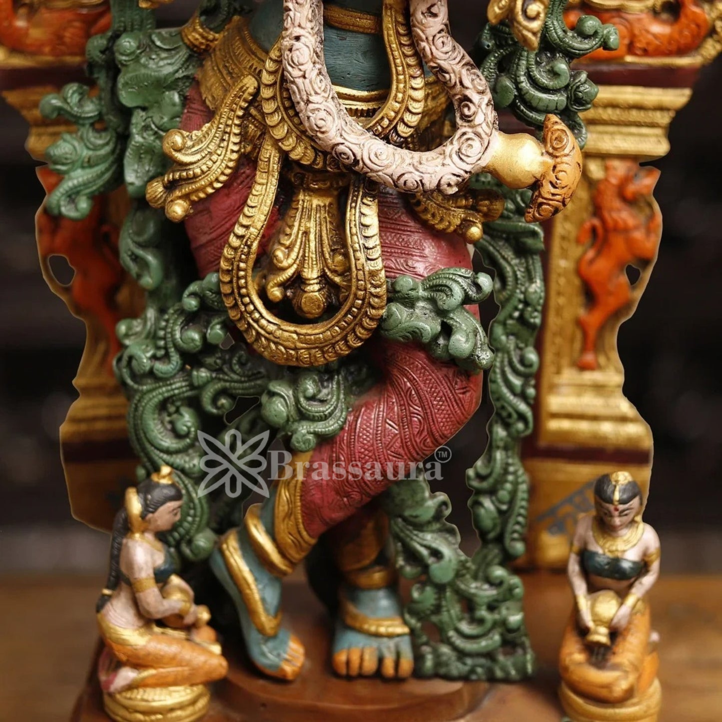 Brass Krishna Murti Weight 33.46 Kg And Height 32 Inch