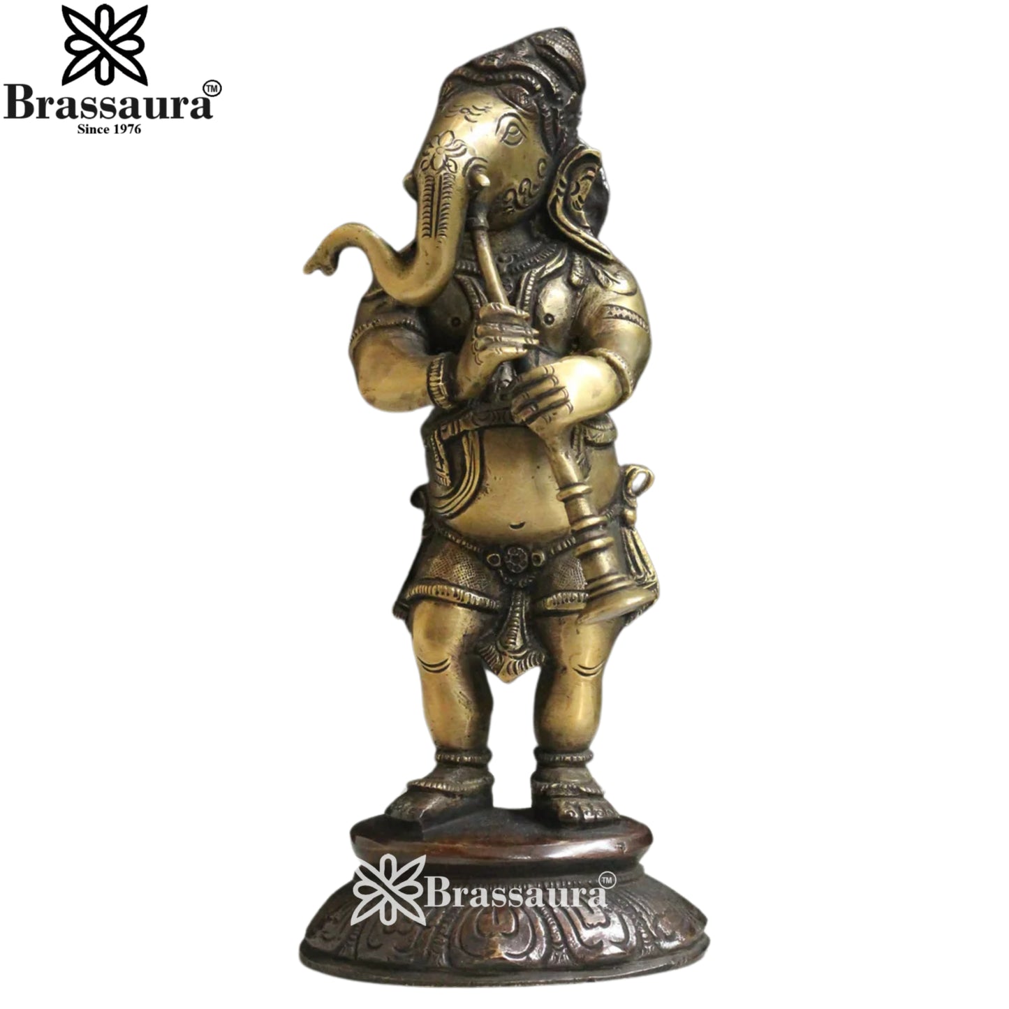 Brass Music Ganesha Statue Weight 9 Kg And Height 5 Inch