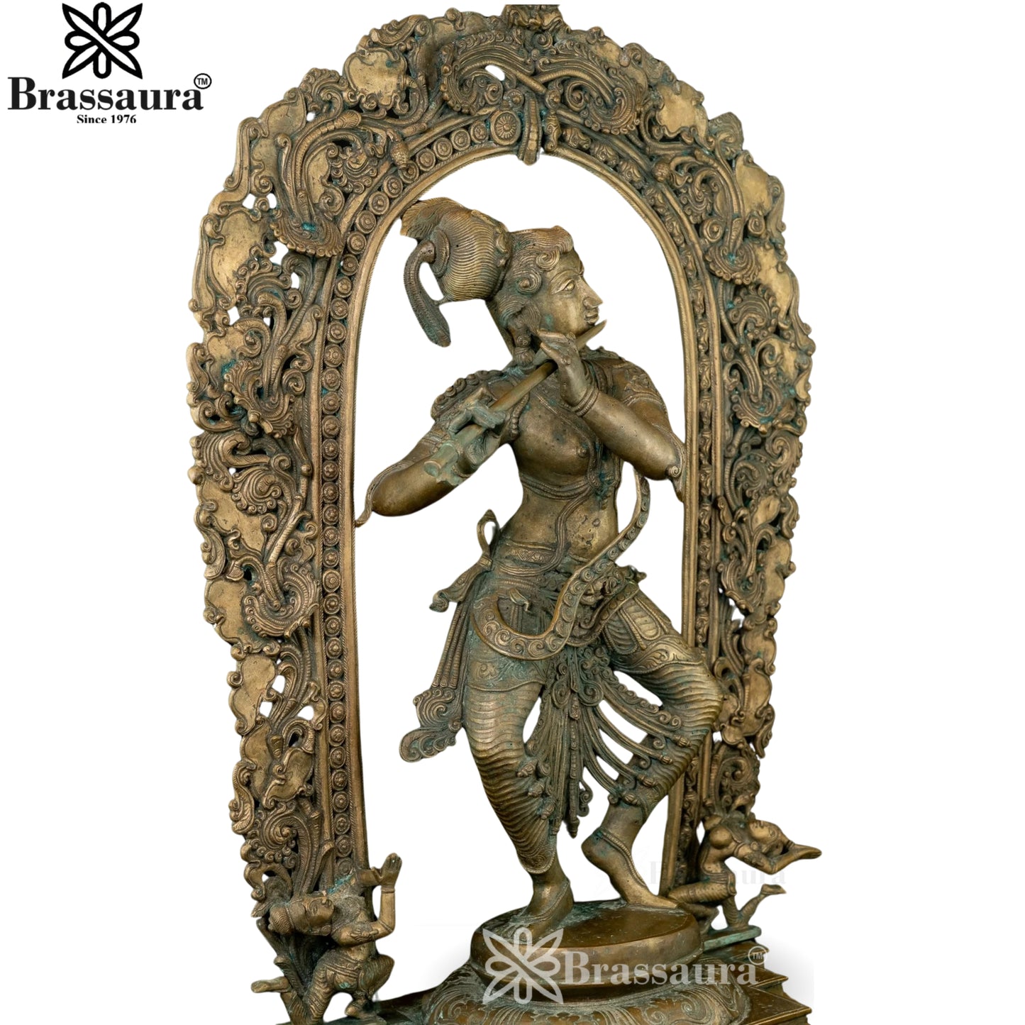 Bronze Krishna Murti Weight 29 Kg And Height 32 Inch