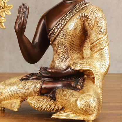 Brassaura™ Pure Brass Blessing Buddha Statue in Green Antique Finish – Height 10.5 Inches, Weight 3.42 Kgs (Copy)