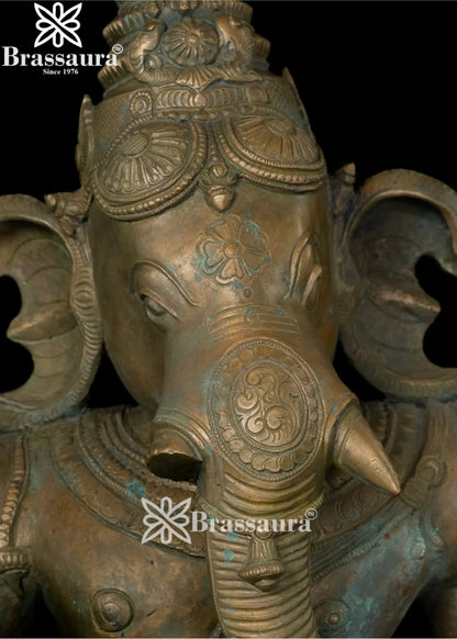 Bronze Dancing Ganesha Statue Weight 61 Kg And Height 34 Inch